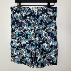 Op • Colorful Swim Shorts with Shark Design Size XL 14-16